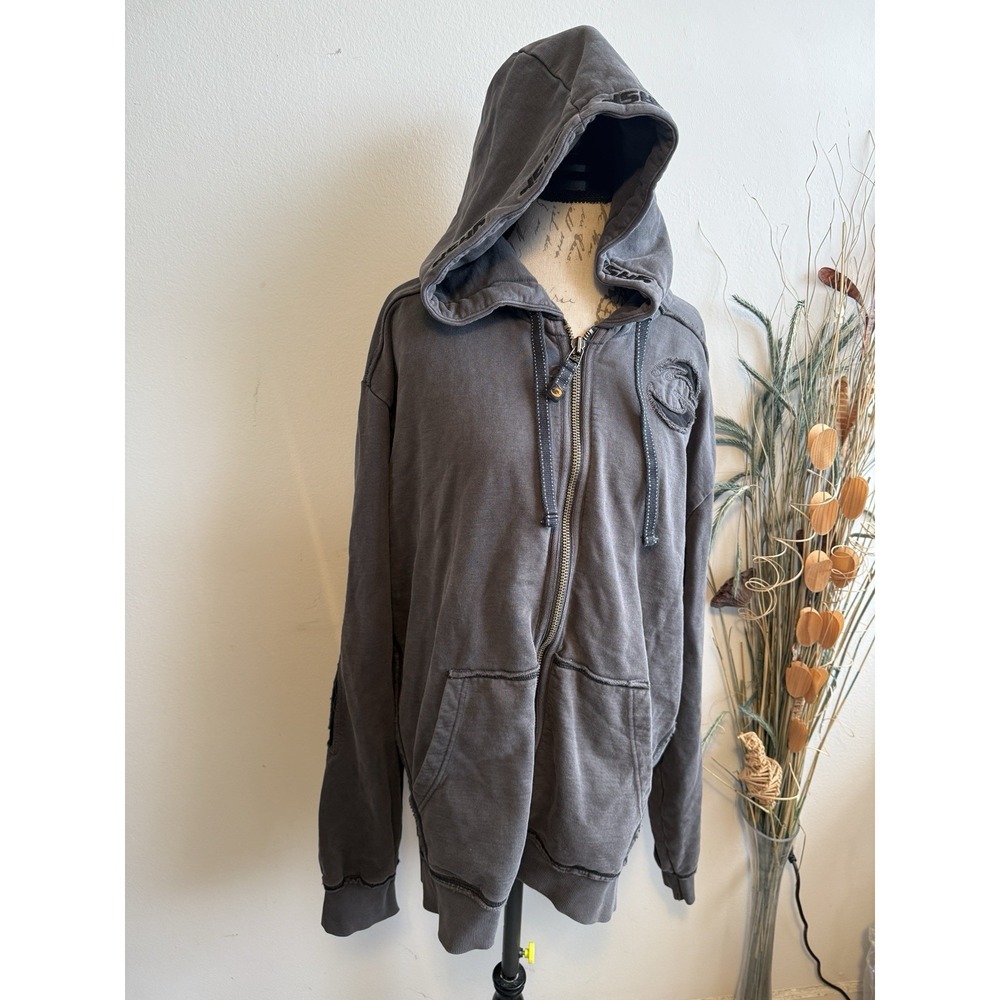 GASP Industries No  Compromise Full Zip Jacket Gray Bodybuilding Sz 3XL Men's